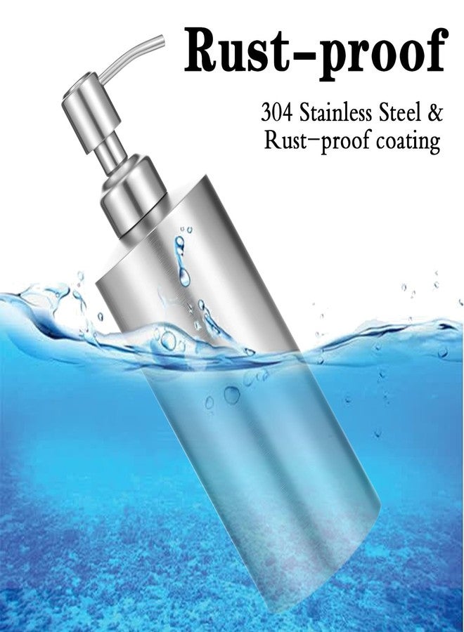 Limbeuuu 2 Pcs Brushed Nickel Soap Dispenser Stainless Steel Soap Dispenser(18.6 oz/550 Ml), Countertop Liquid Hand Soap Pump Bottle Rust Leak Proof Stand Free Metal Dispenser for Countertop Bathroom - Image 5
